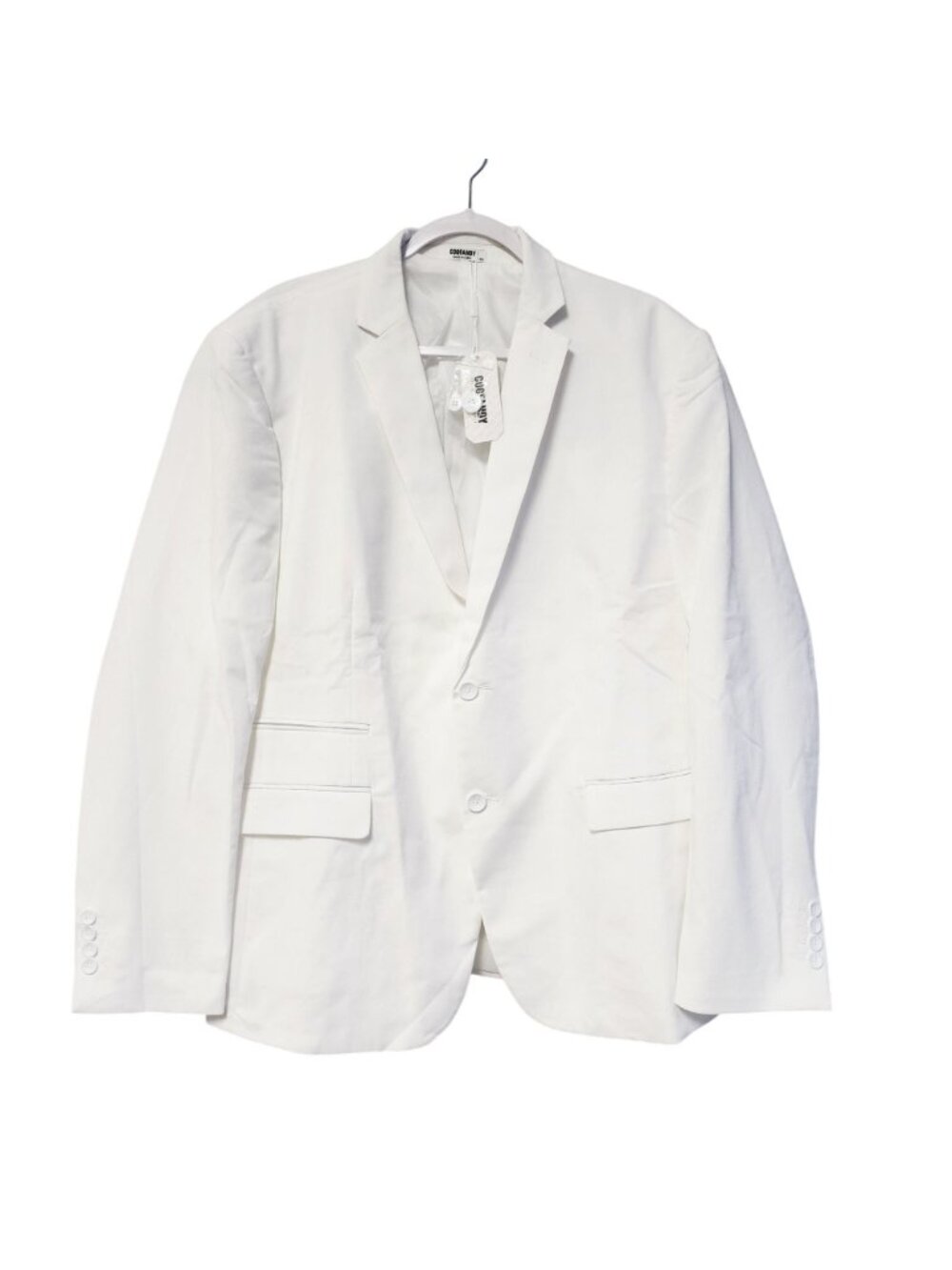 Coofandy Mens White 2-Piece Suit With Jacket & Drawstring Pants Size XXL - Picture 3 of 13